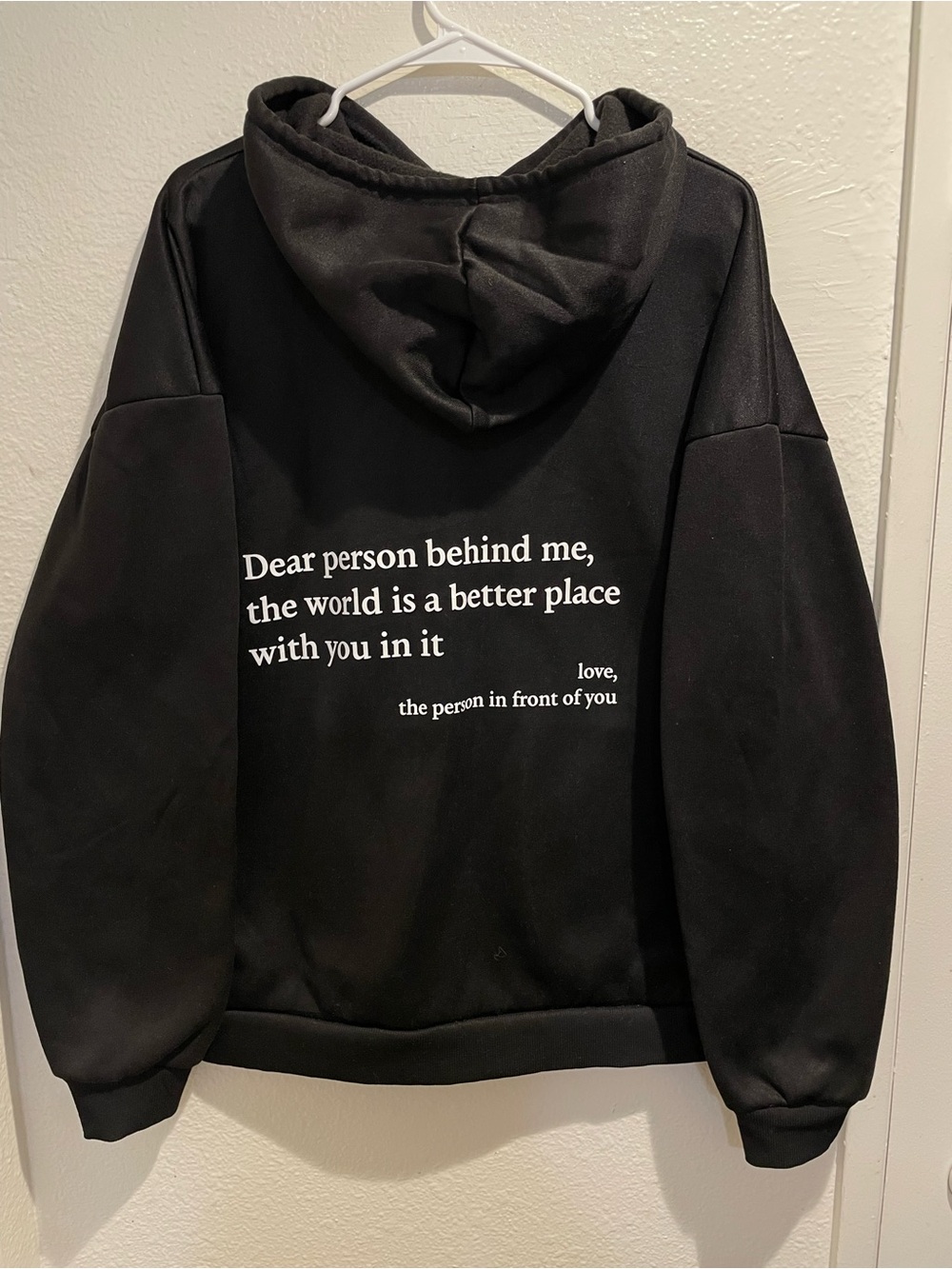 Dear Person Behind Me Black Positive Affirmation Back Graphic Hoodie 2XL - Picture 5 of 7